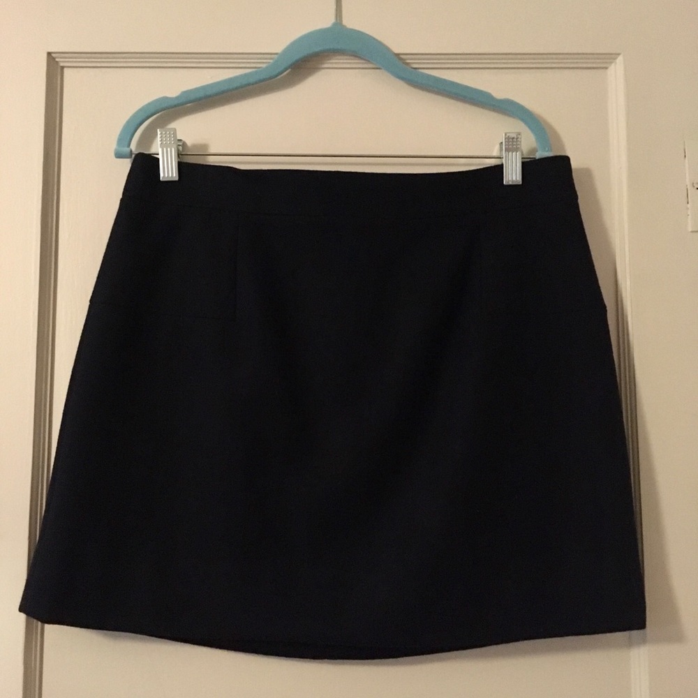 NWT Navy J. Crew wool mini skirt
